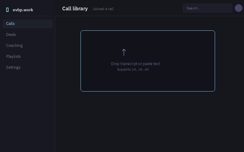 Demo of the conversation intelligence hub