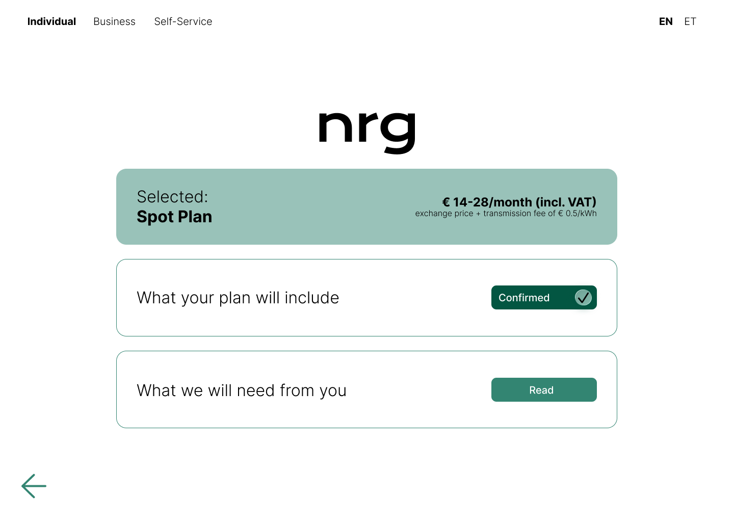 Onboarding prototype screen
