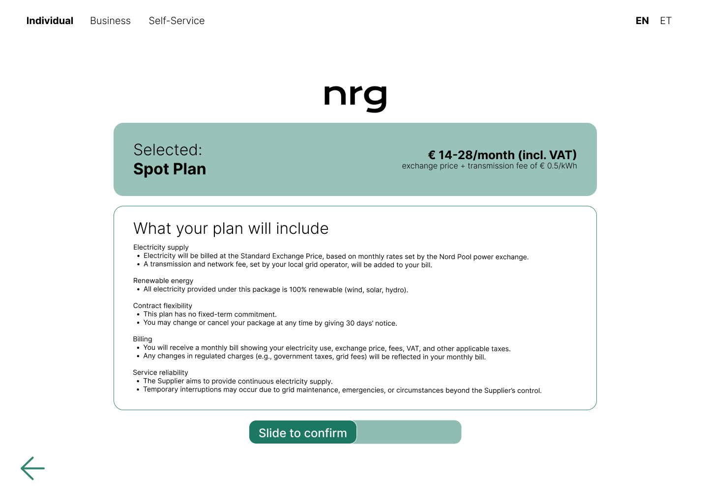 Onboarding prototype screen