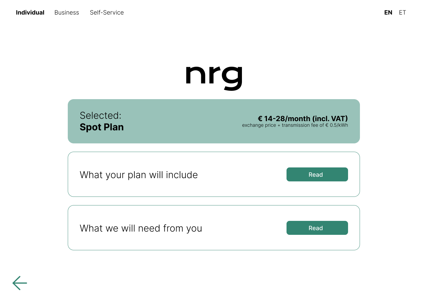 Onboarding prototype screen